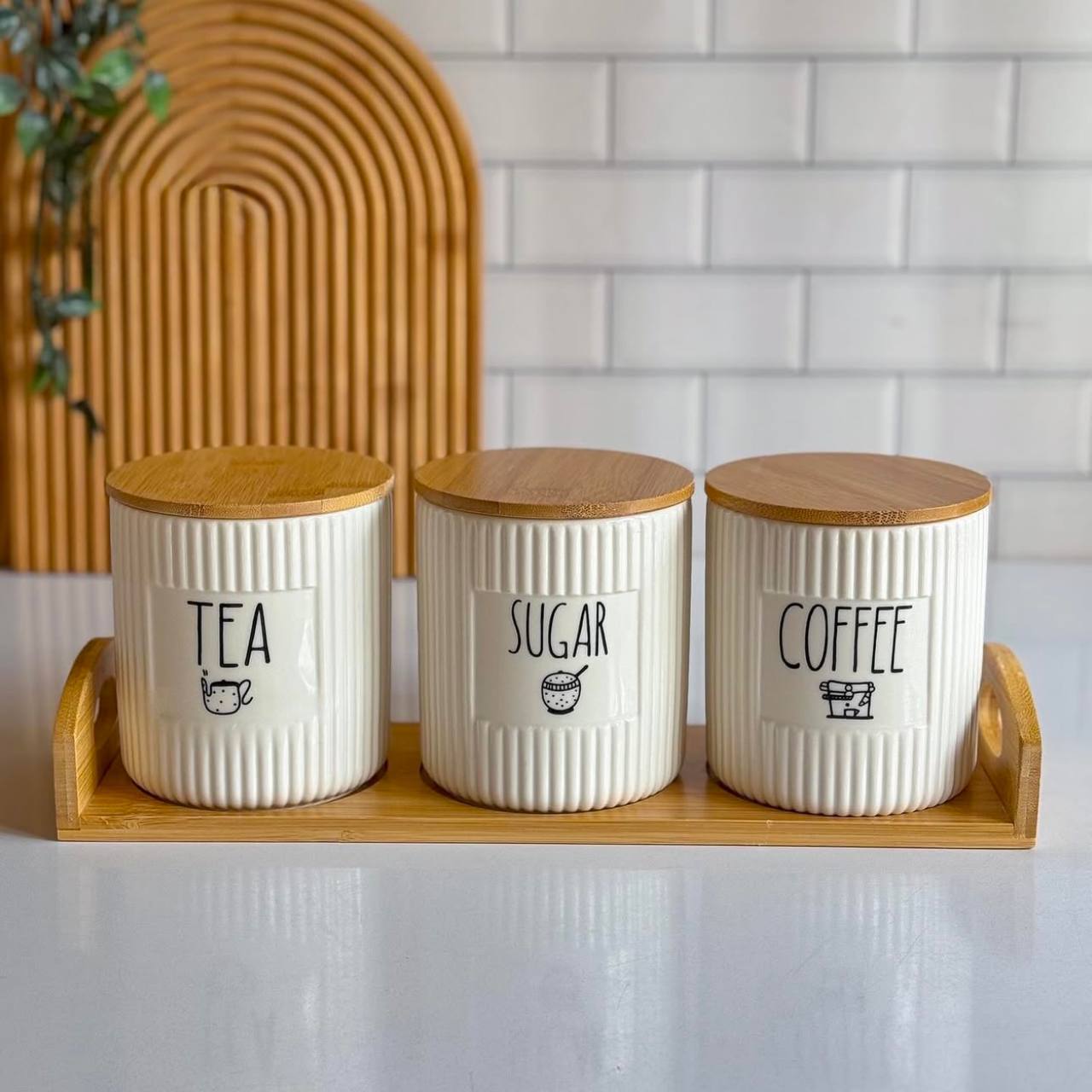 طقم كوفي بورسلين مضلع