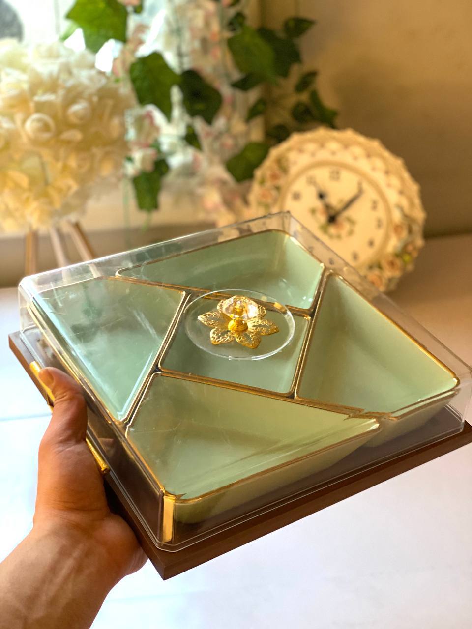 مقسمة تقديم تسالي بورسلين جولد