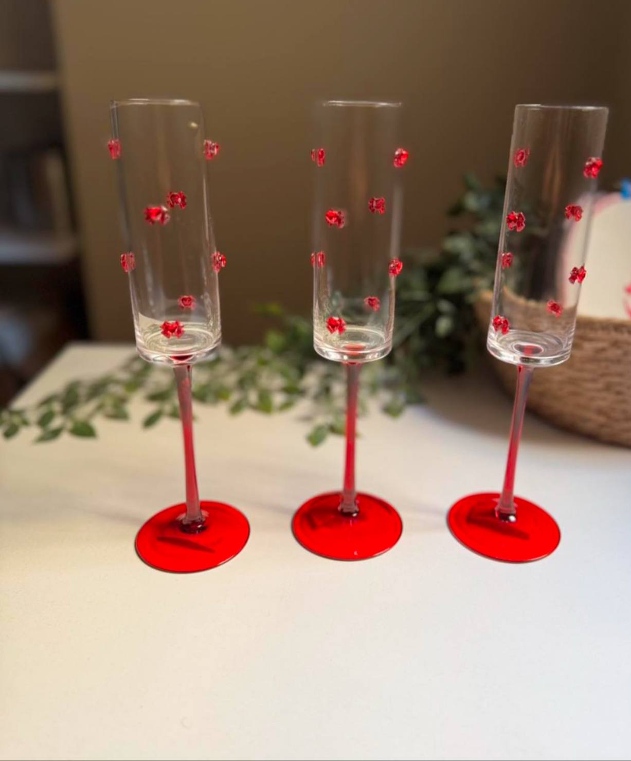 طقم كاسات فيونكة 6 قطعة