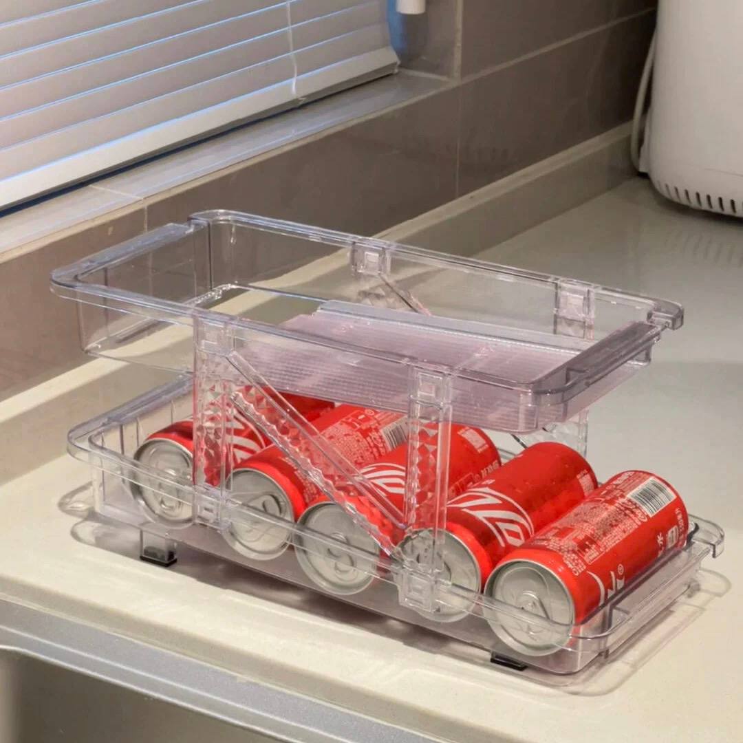 منظم الكانزات و الزجاجات الذكي بتقنية السحب التلقائي 👌